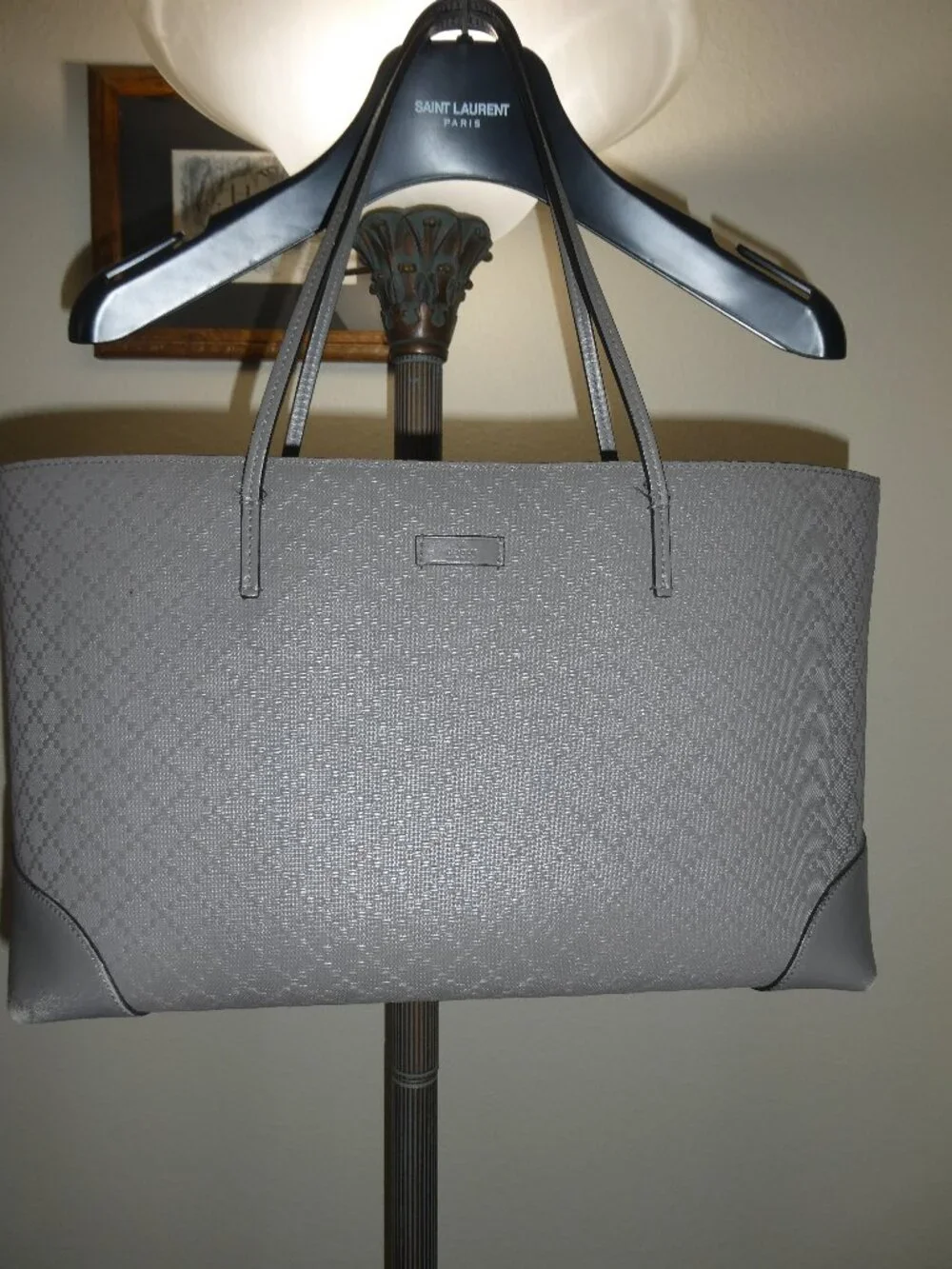 GUCCI Tote Bag Shoulder Bag Gray All Leaser